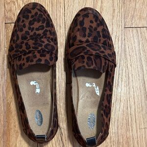 Leopard print faux suede Dr. Scholl’s loafers